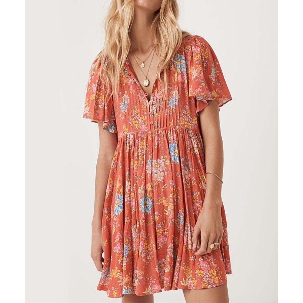 SPELL AND THE GYPSY COLLECTIVE Meadowland Flutter Sleeve Mini Dress Small